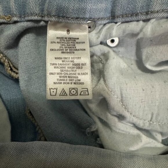 AEROPOSTALE Curvy High Rise Midi distressed jean shorts size 8 women’s READ - Picture 6 of 9